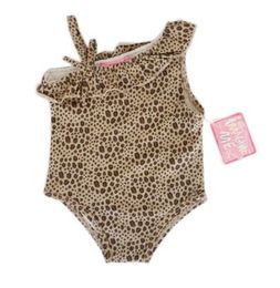 Size 12M-24M, Children swimwear set spring girls child baby infant swimsuit leopard print swimsuit