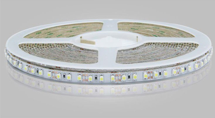 LED lint blauw wit geel rood warm led strip licht 5m 3528 SMD flexibel niet-waterdicht 120LED / m met connector met 12 4A-voeding