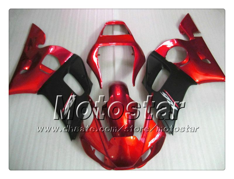 Fairing bodykit for YAMAHA YZF-R6 1998 1999 2000 2001 2002 YZFR6 YZF R6 YZF600 glossy red black fairings set with 7 gifts PP86