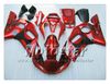 Owalnia Bodykit dla Yamaha YZF-R6 1998 2001 2002 YZFR6 YZF R6 YZF600 Czarny płomień w błyszczących czerwonych wróżkach Zestaw z 7 prezentów PP90