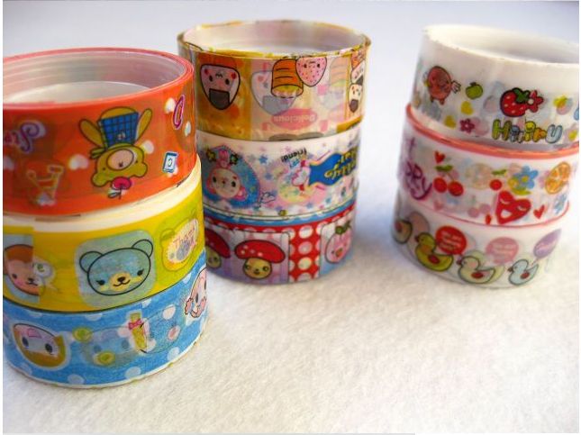 Beautiful Cute Cartoon Colorful Tape DIY Cloth Grid Stickers Cute Creative Stationery Lowest Price 