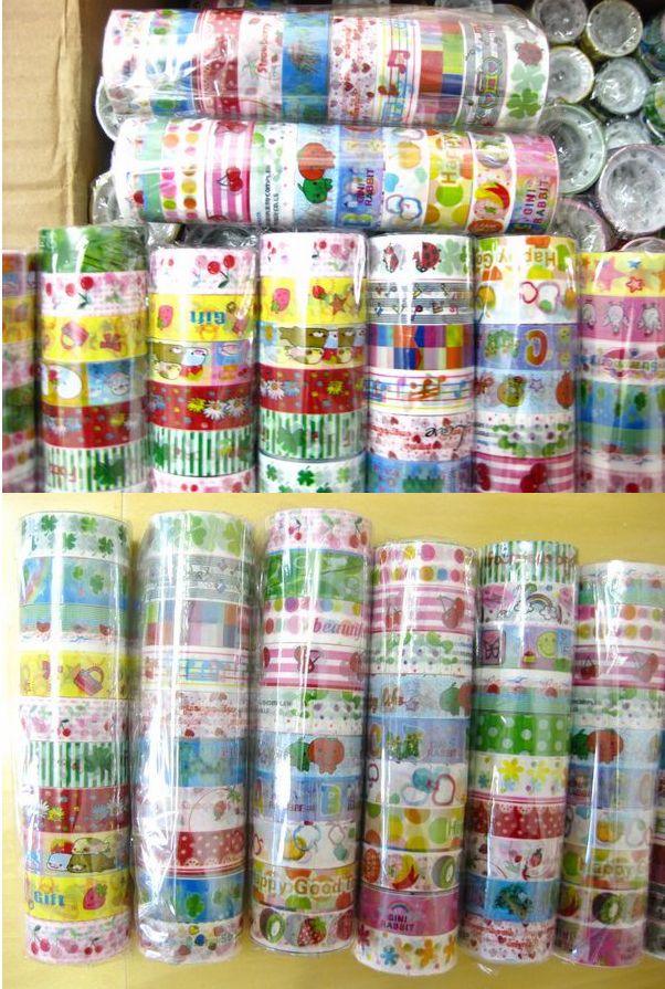 Beautiful Cute Cartoon Colorful Tape DIY Cloth Grid Stickers Cute Creative Stationery Lowest Price 