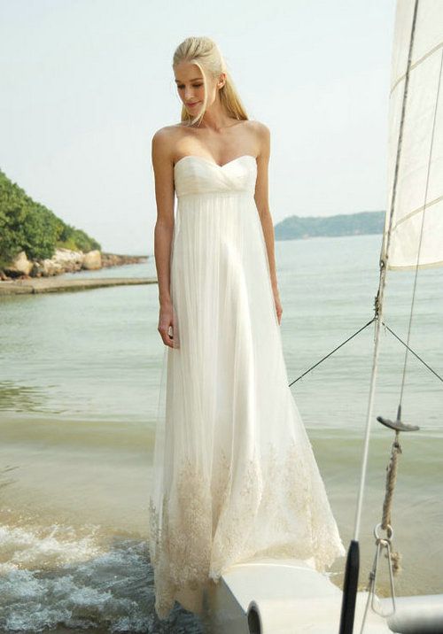 Summer Strapless Beach Wedding Dresses 2013 Sweetheart A Line Tulle ...