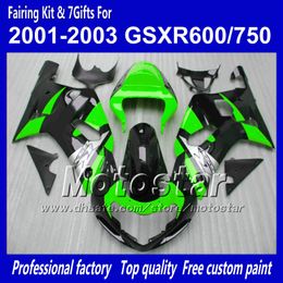 Body work fairings for SUZUKI GSXR 600 750 K1 2001 2002 2003 GSXR600 GSXR750 01 02 03 R600 R750 glossy black green fairing