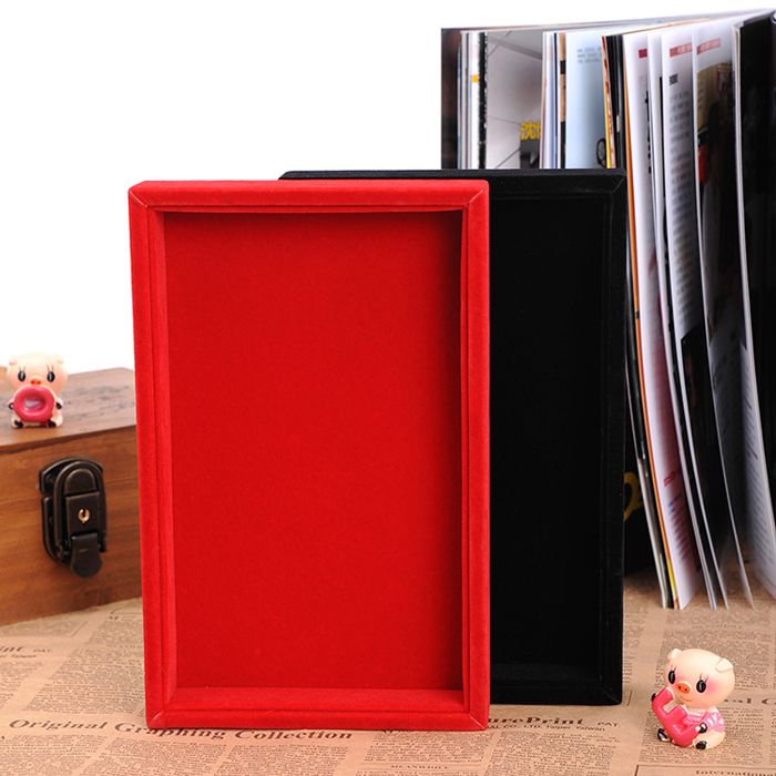 Red And Black Jewelry Display Tray Necklace Bracelets Rings Tray