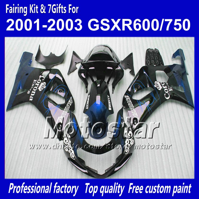 SUZUKI GSXR 600 750 K1 2001 2002 2003 için vücut çalışma kaplamaları GSXR600 GSXR750 01 02 03 R600 R750 ABS kaporta QQ94