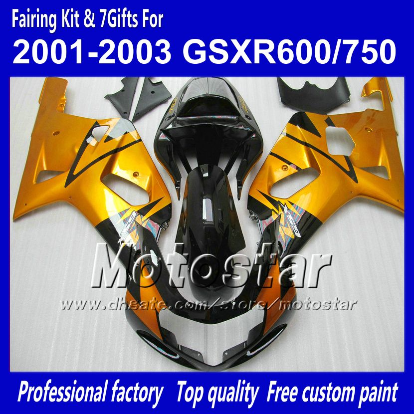 SUZUKI GSXR 600 750 K1 2001 2002 2003 için kaporta kaplamaları GSXR600 GSXR750 01 02 03 R600 R750 ABS plastik kaporta RR10