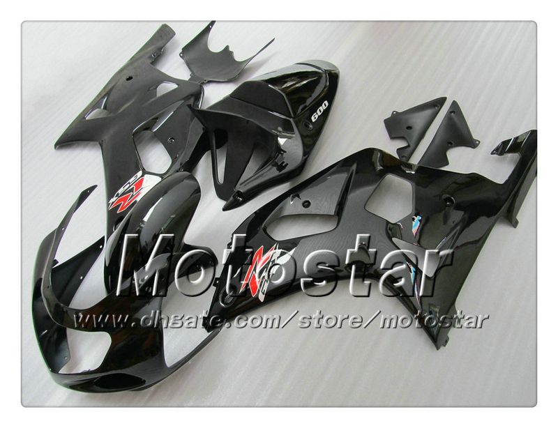 Suzuki GSXR 600 750 K1 2001 2002 2003 GSXR600 GSXR750 01 02 03 R600 R750光沢のある黒フェアリングセットRR15