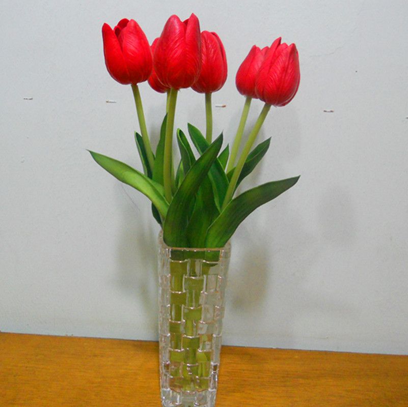 Yapay Laleler 40 adet 30 cm PU Gerçek Dokunmatik Yapay Simülasyon Lale Çiçek Düğün Gelin Buketleri Dekoratif Çiçekler