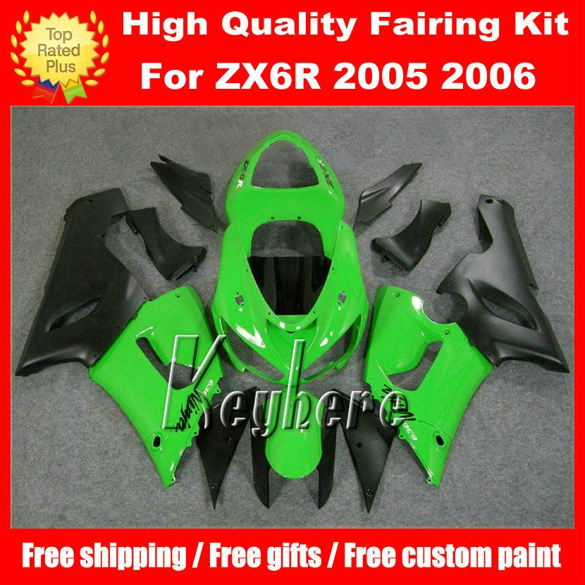 Free 7 Gifts ABS Race Fairing Kit For Kawasaki Ninja ZX 6R 2005 2006