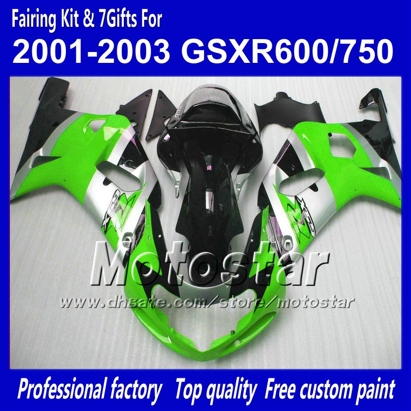 Bodywork Fairings för Suzuki GSXR 600 750 K1 2001 2002 2003 GSXR600 GSXR750 01 02 03 R600 R750 Kroppsfeoking Set RR46