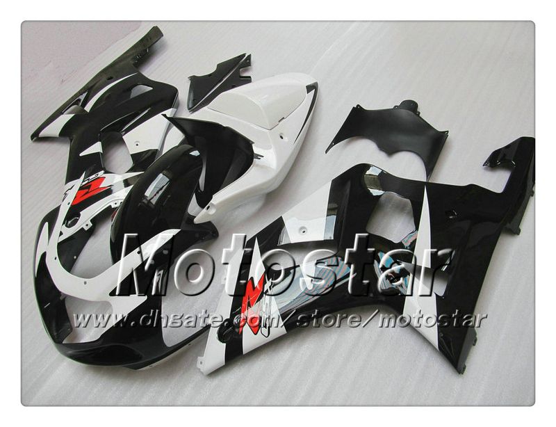 Bodywork fairings for SUZUKI GSXR 600 750 K1 2001 2002 2003 GSXR600 GSXR750 01 02 03 R600 R750 white black fairing set RR47