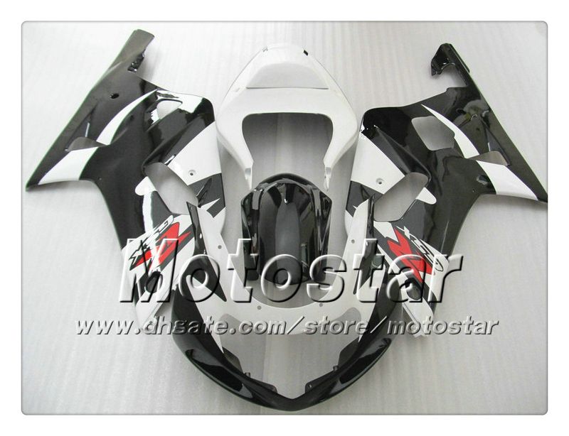 Karosserieverkleidungen für Suzuki GSXR 600 750 K1 2001 2002 2003 GSXR600 GSXR750 01 02 03 R600 R750 weiß schwarzes Verkleidungsset RR83