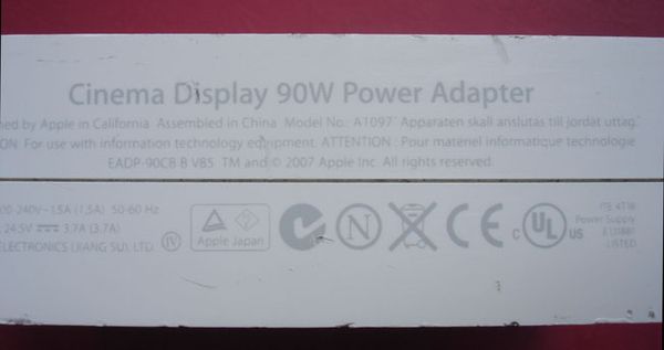 

90W Power Adapter A1097,for 20" 23" Cinema HD Display A1081 A1082;M9177,M9178