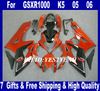 مجموعة أدوات حقن Fairings لعام 2005 2006 سوزوكي GSXR1000 GSX R1000 K5 05 06 GSXR 1000 R1000 برتقالي أسود هدية هيكل السيارة + هدايا mg63