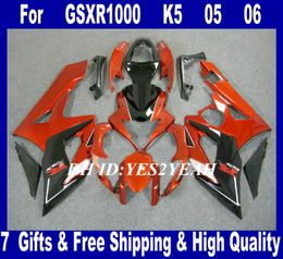 Injection Fairings body kit for 2005 2006 SUZUKI GSXR1000 GSX R1000 K5 05 06 GSXR 1000 R1000 orange black Fairing bodywork+gifts mg63