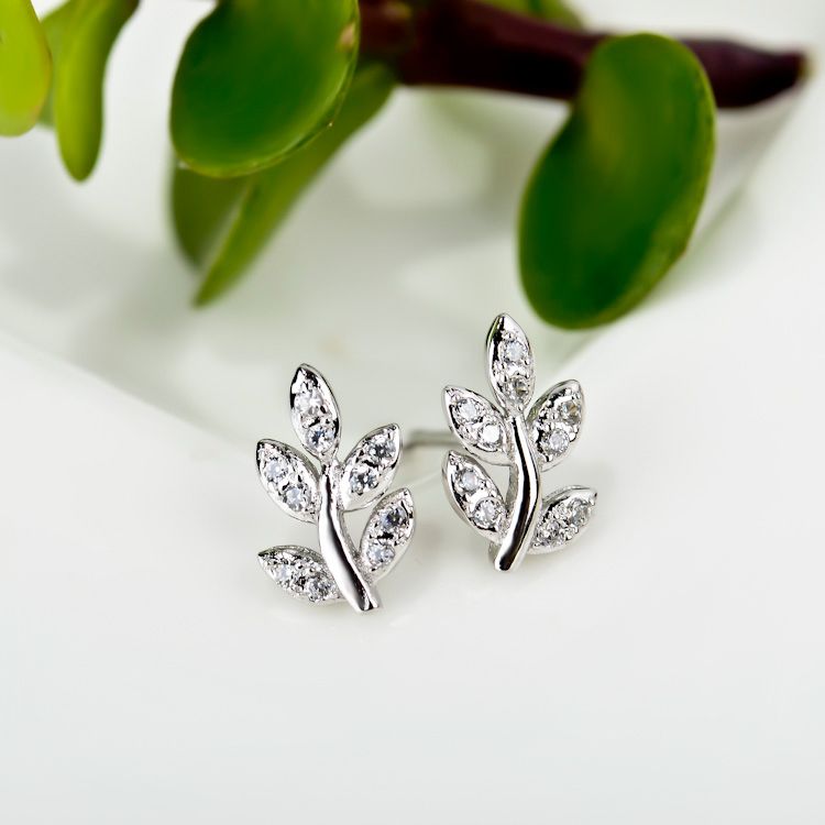 Wholesale 6x9mm Standing Trees 925 Sterling Silver Earring Earrings