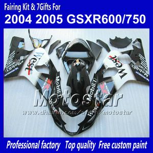 Black West bodywork fairings for SUZUKI GSXR 600 750 K4 2004 2005 GSXR600 GSXR750 04 05 R600 R750 ABS fairing SS20