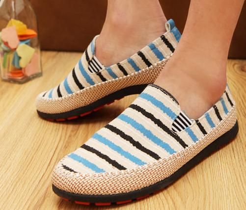 Korean Mens Shoes To Help Low Fashion Spell Color Stripe Casual Shoes ...
