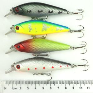 50 adet 85mm Balıkçılık lures Minnow 8.5 CM 10.3G 6 # kanca Sert Yem dalış derinliği 0.6-1.2 m 4 renk iki kanca (MI036) ücretsiz kargo