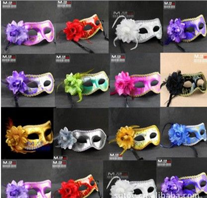 Hot sale Sexy Hallowmas Venetian mask,masquerade masks,with flower mask Dance party mask 50pcs
