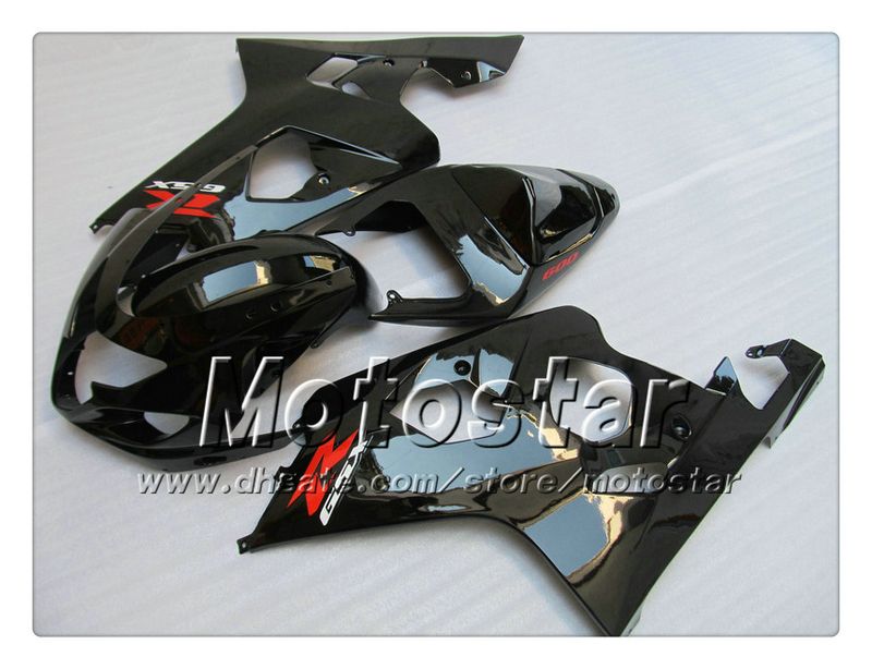 SUZUKI GSXR 600 750 K4 2004 2005 GSXR600 GSXR750 04 05 R600 R750 글로시 블랙 ABS 페어링 TT28 용 7 개 차체 페어링