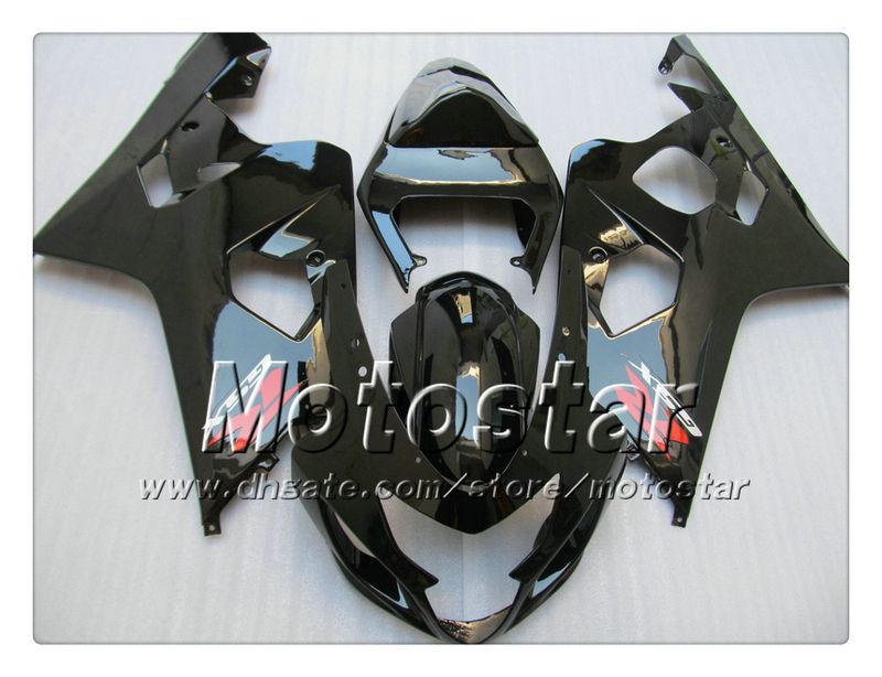 7 Gåvor Bodywork Fairings för Suzuki GSXR 600 750 K4 2004 2005 GSXR600 GSXR750 04 05 R600 R750 Glansig svart ABS FairingTT28