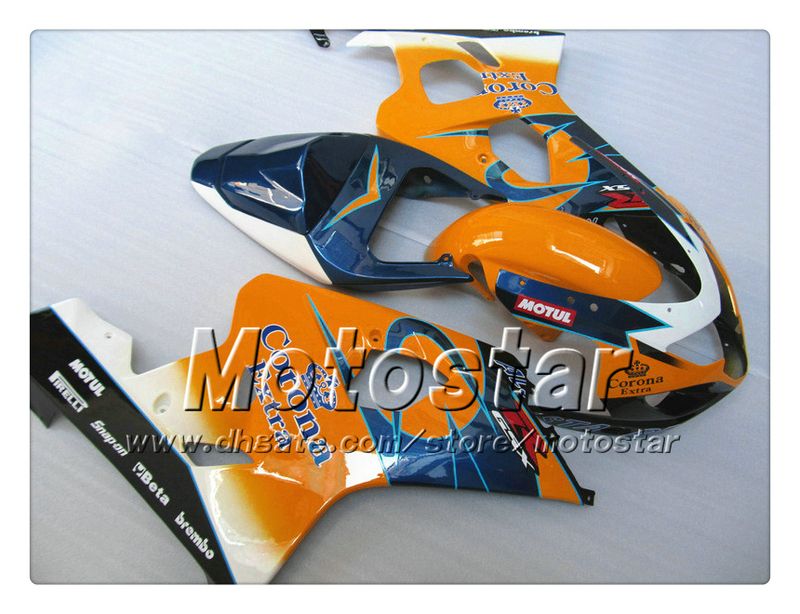 7 gifts bodywork fairings for SUZUKI GSXR 600 750 K4 2004 2005 GSXR600 GSXR750 04 05 R600 R750 orange blue Corona ABS fairingTT34