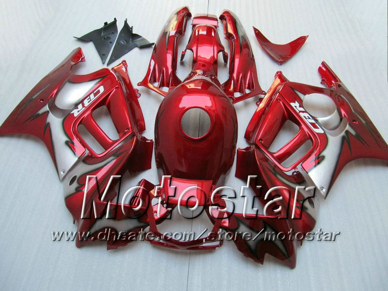 Fairing Bodykit för Honda CBR600 F3 97 98 CBR 600 F3 1997 1998 CBR 600F3 97 98 All Glossy Red Custom ABS FAIRINGS
