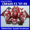 Fairing Bodykit för Honda CBR600 F3 97 98 CBR 600 F3 1997 1998 CBR 600F3 97 98 All Glossy Red Custom ABS FAIRINGS