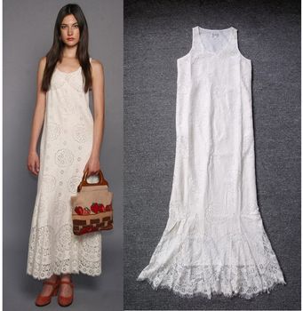 cotton white long dress