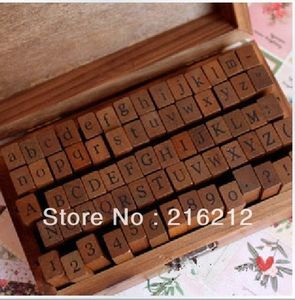 70 pcs/set Wooden Stamps AlPhaBet digital and letters seal standardized form stamps 14.6*8.6*5cm 2 styles