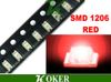 3000PCS / Reel SMD 1206 (3216) Röd LED-lampdioder Ultra ljus