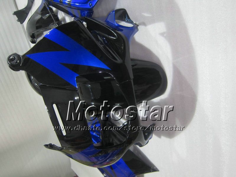 Carene moto HONDA CBR600 F2 91 94 CBR600F2 1991 1992 1993 1994 CBR 600 blu lucido in carene personalizzate nere set UU10