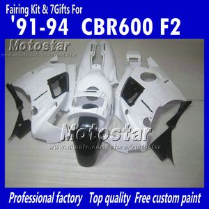 Honda CBR600 F2 91 91 92 93 94 CBR600F2 1991 1992 1993 1994 CBR 600光沢のある白黒カスタムフェアリゾートUU18