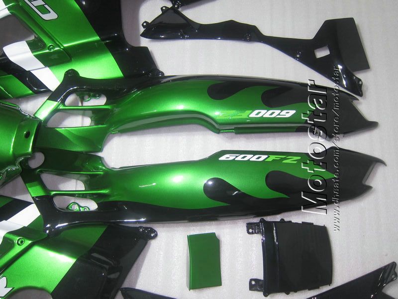 Carénages de moto pour HONDA CBR600 F2 91 92 93 94 CBR600F2 1991 1992 1993 1994 CBR 600 carénages personnalisés vert brillant noir UU20