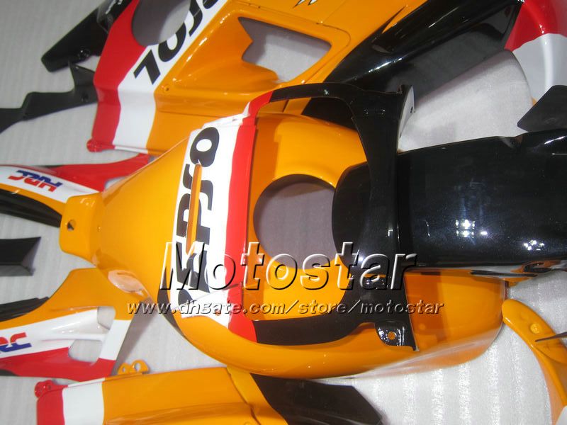 Motocycle fairings for HONDA CBR600 F2 91 92 93 94 CBR600F2 1991 1992 1993 1994 CBR 600 orange black Repsol custom fairings