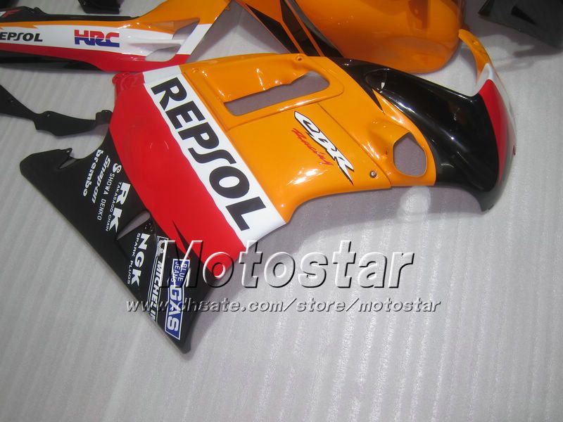 Motocycle fairings for HONDA CBR600 F2 91 92 93 94 CBR600F2 1991 1992 1993 1994 CBR 600 orange black Repsol custom fairings