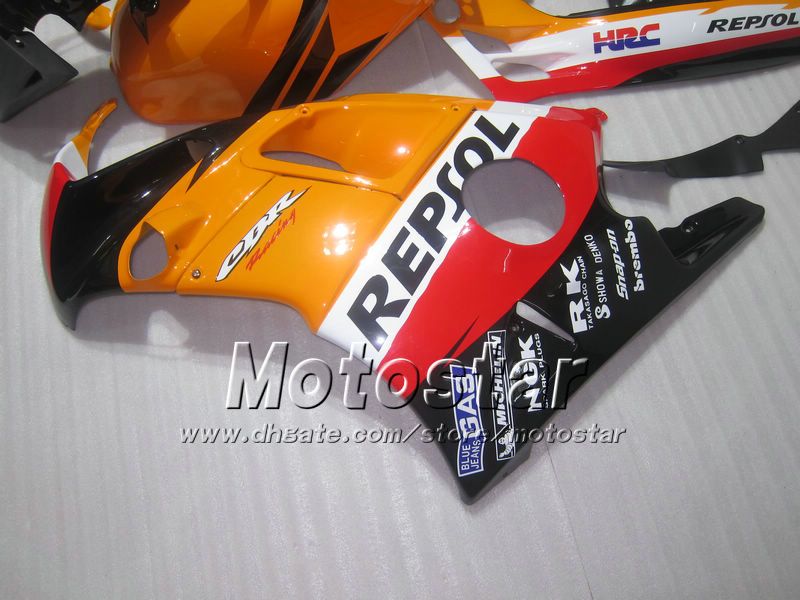 Motocycle fairings for HONDA CBR600 F2 91 92 93 94 CBR600F2 1991 1992 1993 1994 CBR 600 orange black Repsol custom fairings