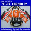 Carene moto per HONDA CBR600 F2 91 92 93 94 CBR600F2 1991 1992 1993 1994 CBR 600 carene personalizzate Repsol arancione nero UU29