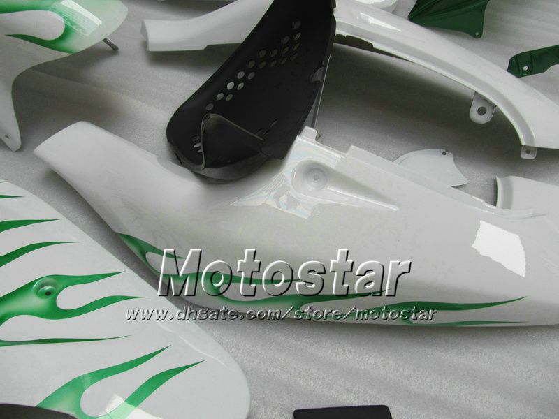Custom Green Flame in White Motoctycle Backings UU67 voor 1996 1997 1998 1999 2000 Suzuki GSXR600 GSXR750 GSXR 600 750 96 97 98 99 00 96-00