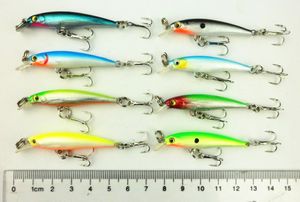 Yeni varış olta takımı Crankbait Cazibesi sert plastik lures Yem 5 CM 2.1G 10 # kanca minnow tekne 50 adet (MI058) ücretsiz kargo