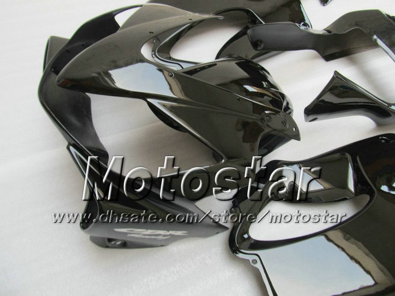Gratis Anpassa Fairings Kit för Honda CBR600F4I 01 02 03 CBR600 F4I CBR 600 F4I 2001 2002 2003 All Glossy Black Body Fairing