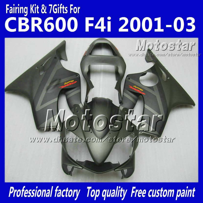 Kit de carénages personnalisés pour HONDA CBR600F4i 01 02 03 CBR600 F4i CBR 600 F4i 2001 2002 2003 pièces de carénage de moto gris plat