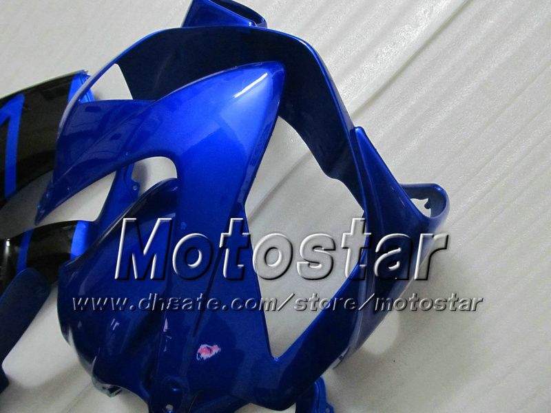 7Gifts Fairings för Honda CBR600F4I 01 02 03 CBR600 F4I CBR 600 F4I 2001 2002 2003 Glansiga Blå Svart Eftermarknad Fairing Kit