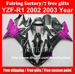 yamaha r1 motorcycle parts Canada - Free 7 gifts ABS Plastic fairing kit for YAMAHA YZFR1 2002 2003 YZF R1 02 03 YZF1000R fairings G7t high grade purple black motorcycle parts