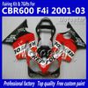 Personaliseer Verkortingen Carrosserie voor Honda CBR600F4I 01 02 03 CBR600 F4I CBR 600 F4I 2001 2002 2003 Red Black Repsol Aftermarket Fairing UU101