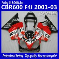 Anpassa Fairings Bodywork för Honda CBR600F4I 01 02 03 CBR600 F4I CBR 600 F4I 2001 2002 2003 Red Black Repsol Aftermarket Fairing UU101