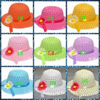 Şeker renkler Çocuk kız şapka / plaj şapka / çocuk şapka / güneş şapka, 10 adet / grup karışık 9 renkler