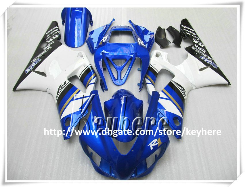 GRATIS 7 geschenken Custom Fairing Kit voor Yamaha YZF R1 1998 1999 YAZR1 98 99 YZF1000R YZF-R1 Verkleiwonden G7Q Hot Zwart Blauw Wit Motorfiets Onderdelen